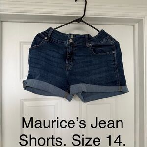 Maurices Dark Blue Denim Shorts